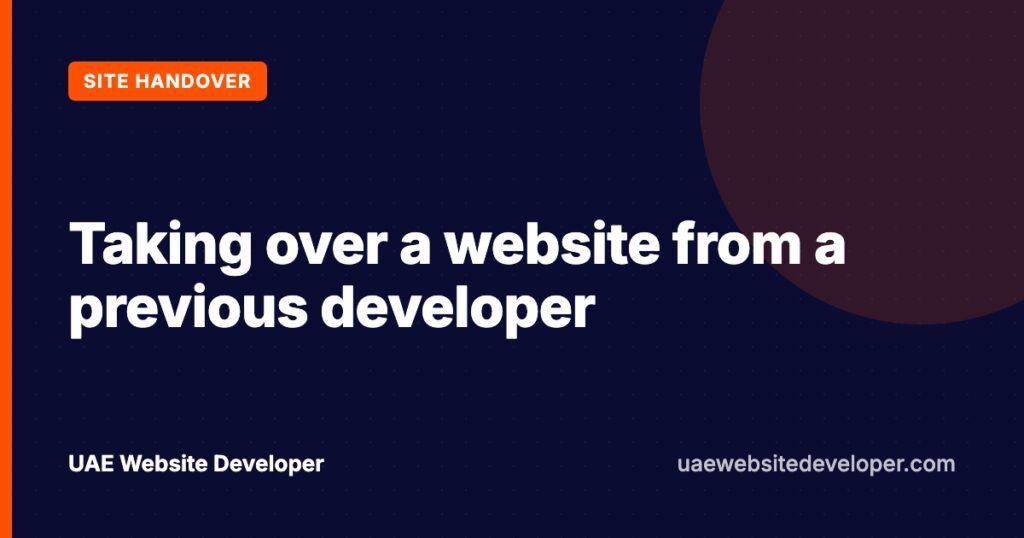 Cover image for a guide on taking over a website from a previous developer
